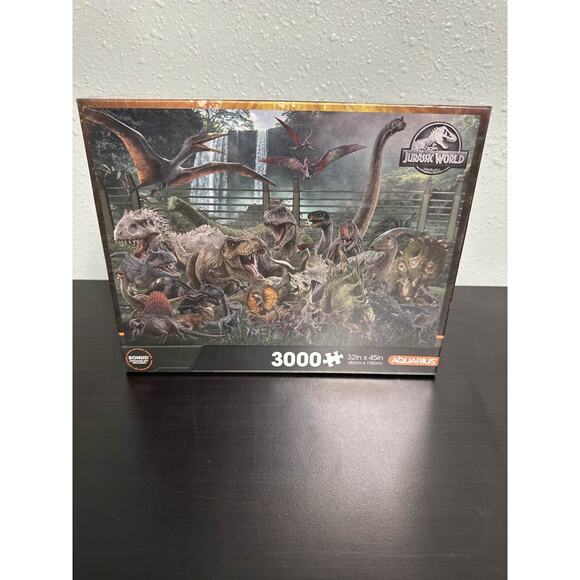Jurassic World Dinosaurs 3000 Piece Jigsaw Puzzle Aquarius 32x45in - Picture 1 of 4